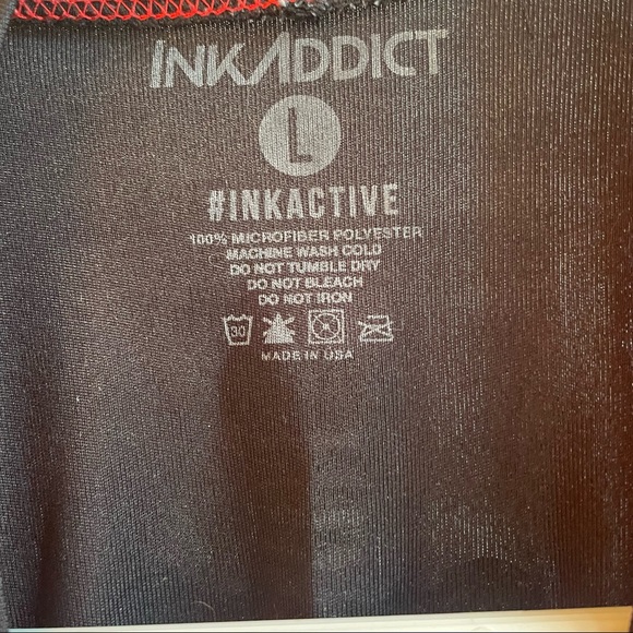 Ink Addict Mens Large red black raglan - Picture 5 of 5